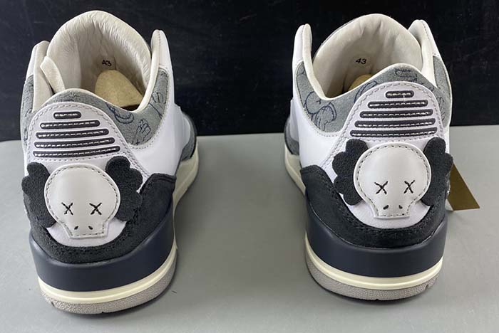 air jordan 3 kaws  fresh water white/light grey