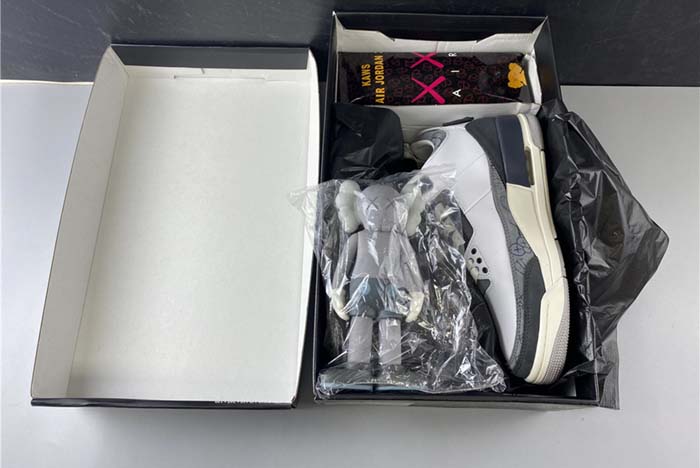 air jordan 3 kaws  fresh water white/light grey