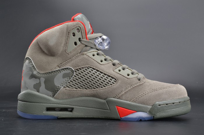 bape x air jordan 5 trophy room"camo" university red mens 136027-051